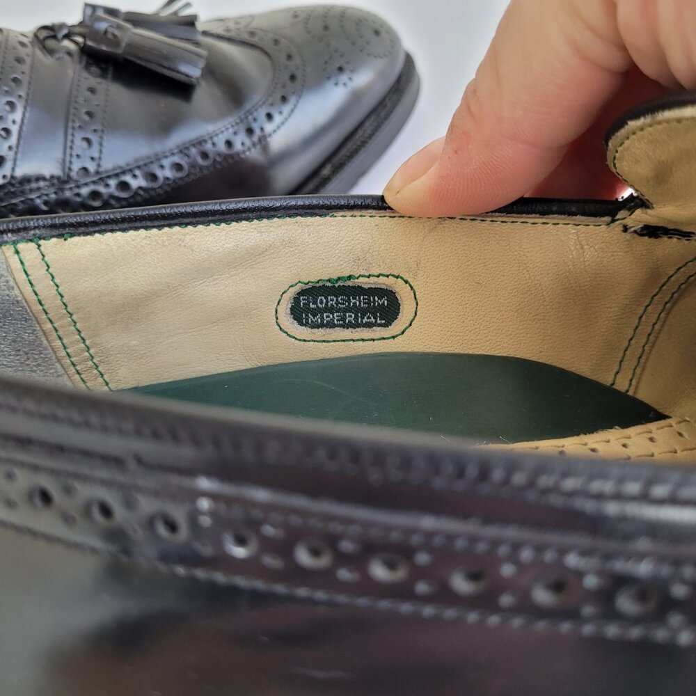 Florsheim Imperial Black Leather Men's Shoes 8 - Picture 10 of 14